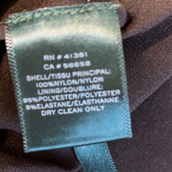 Lauren Ralph Lauren Gold Metallic Lace on Black Slip Dress Size 2 - Picture 16 of 16